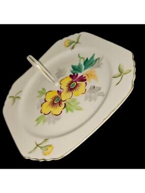 Vintage Parfaite Occupé Floral Porcelain Square Tidbit Plate
